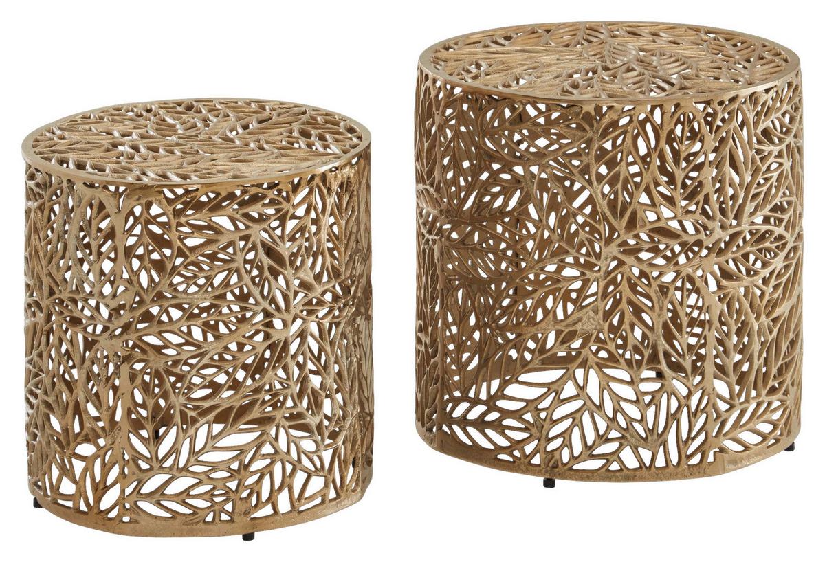 Sada zasúvacích stolíkov farba zlatá š: 41cm - zlatá, Design, kov (41/42/41cm) - MID.YOU
