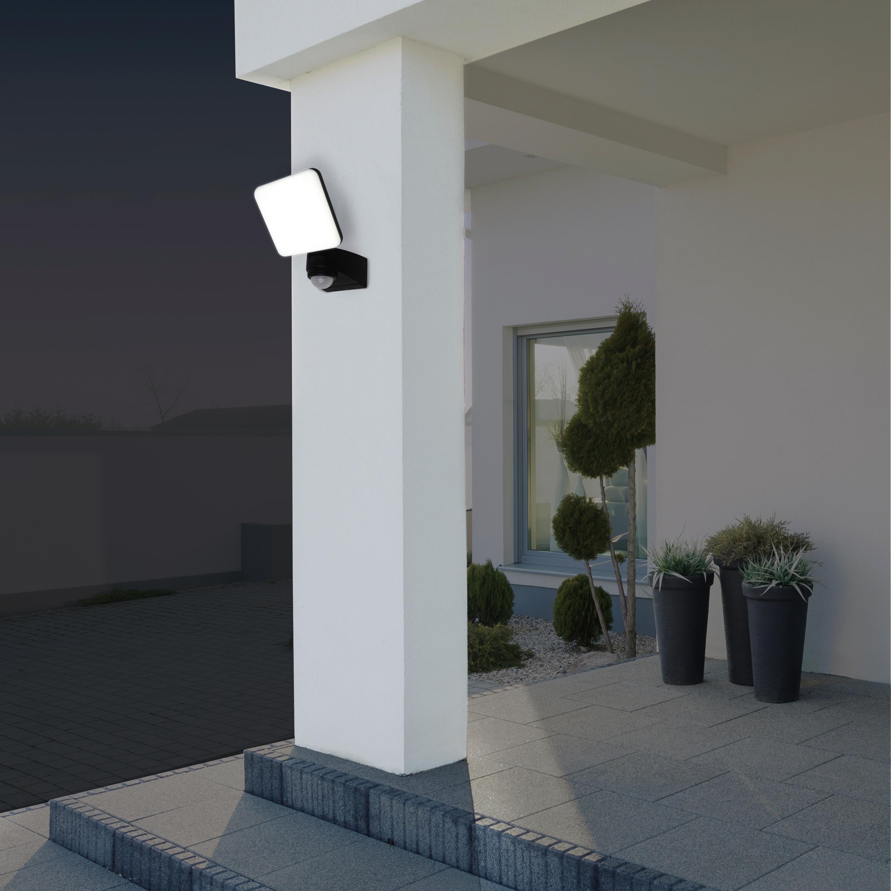 Außenwandleuchte in anthrazitfarbenem und weißem Kunststoff