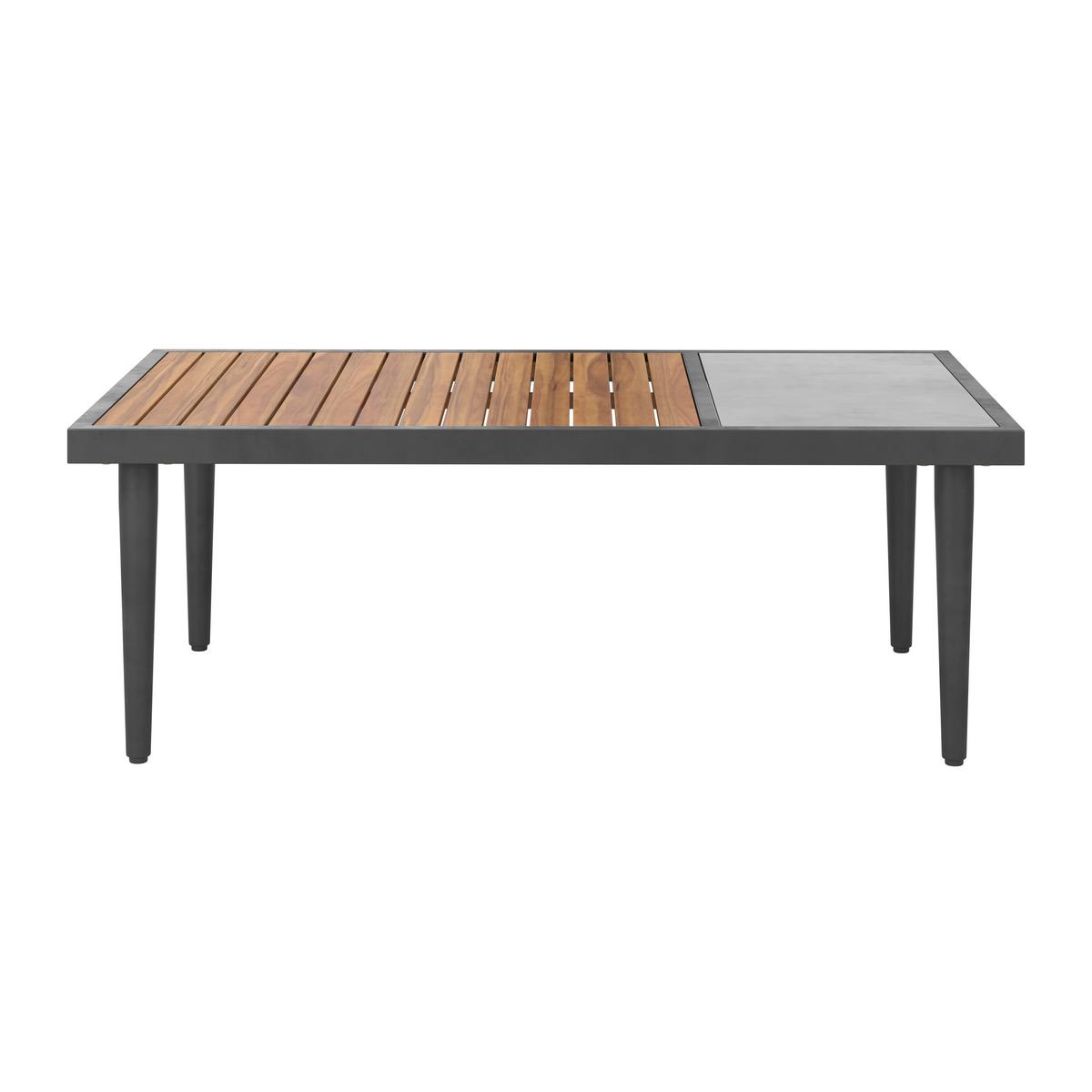 Loungegarnitur Nara - Schwarz/Akaziefarben, MODERN, Glas/Holz (185/146,5cm) - Beldano