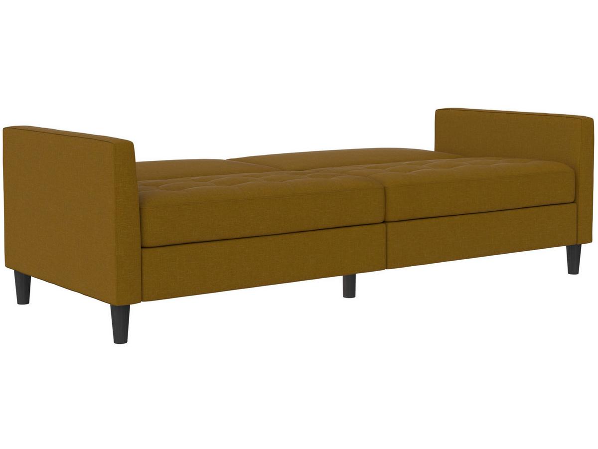 Schlafsofa Palermo Currygelb, mit Schlaffunktion - Currygelb/Schwarz, Basics, Textil (207/86/86cm) - Livetastic