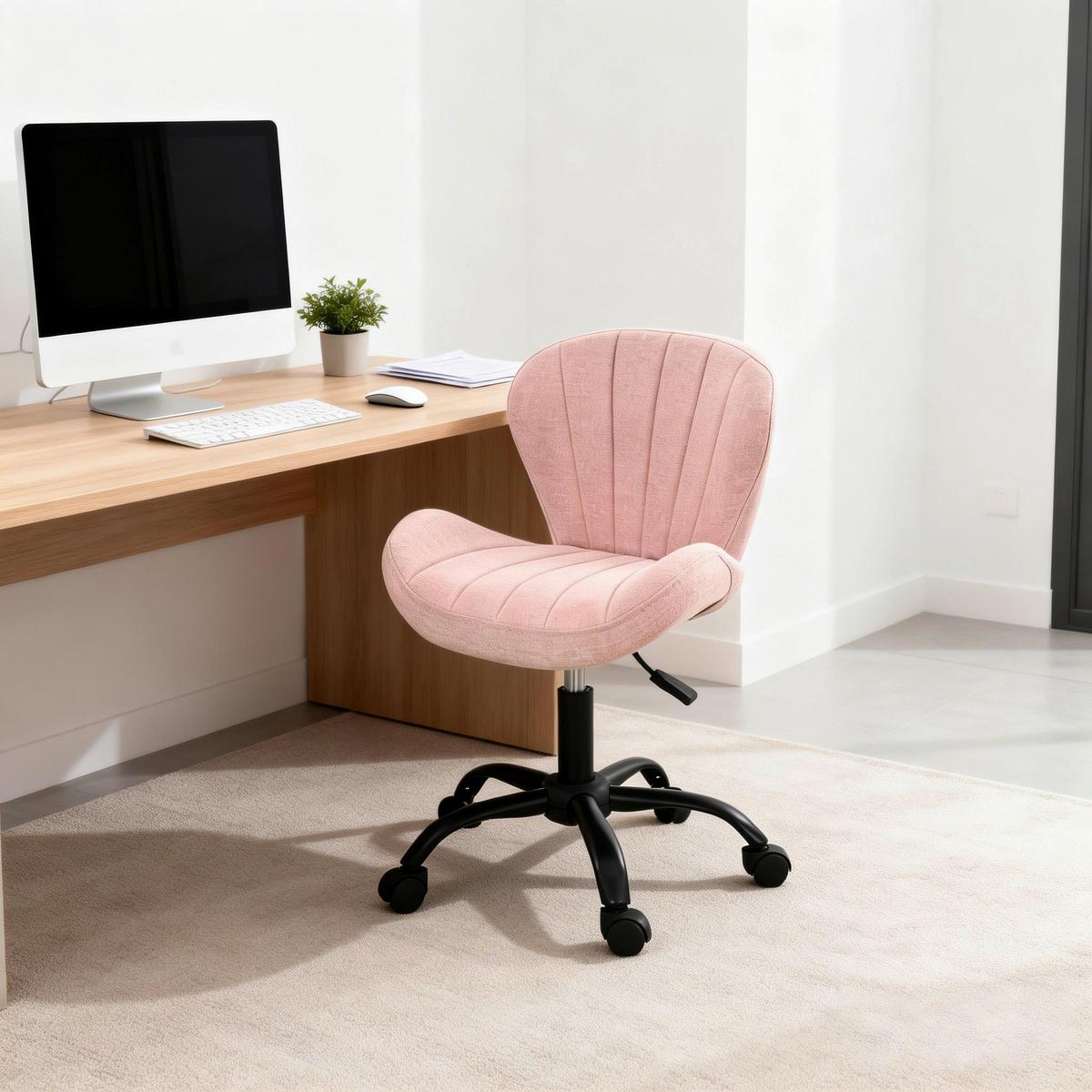 Drehstuhl Klara Schwarz/Pink B: 58 cm - Pink/Schwarz, Trend, Textil/Metall (58/84/56cm)