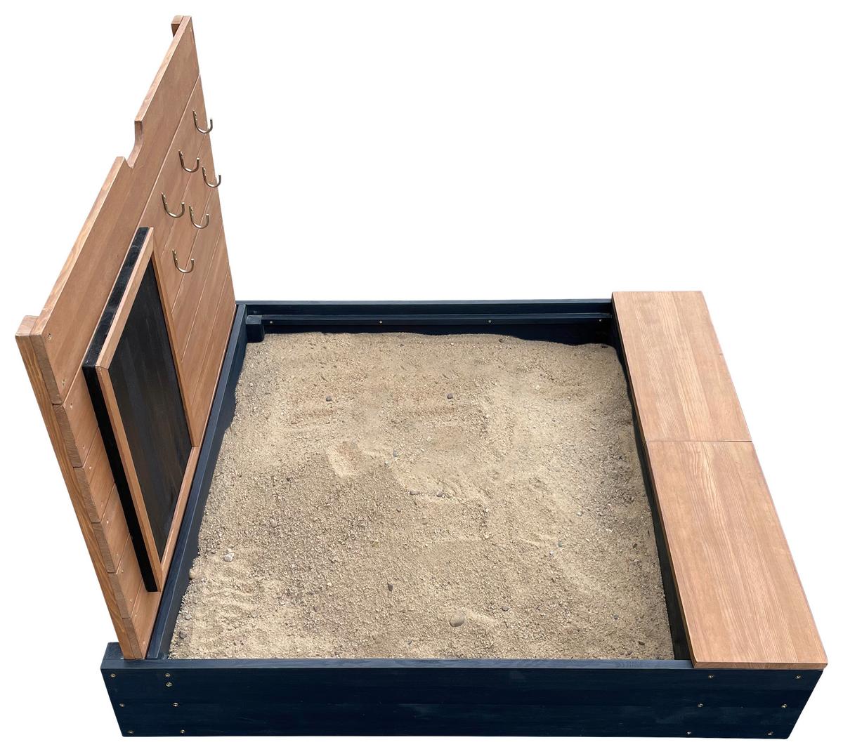 Sandkasten A031.018.05 - Anthrazit/Braun, KONVENTIONELL, Holz (90/74/100cm) - Ambia Garden