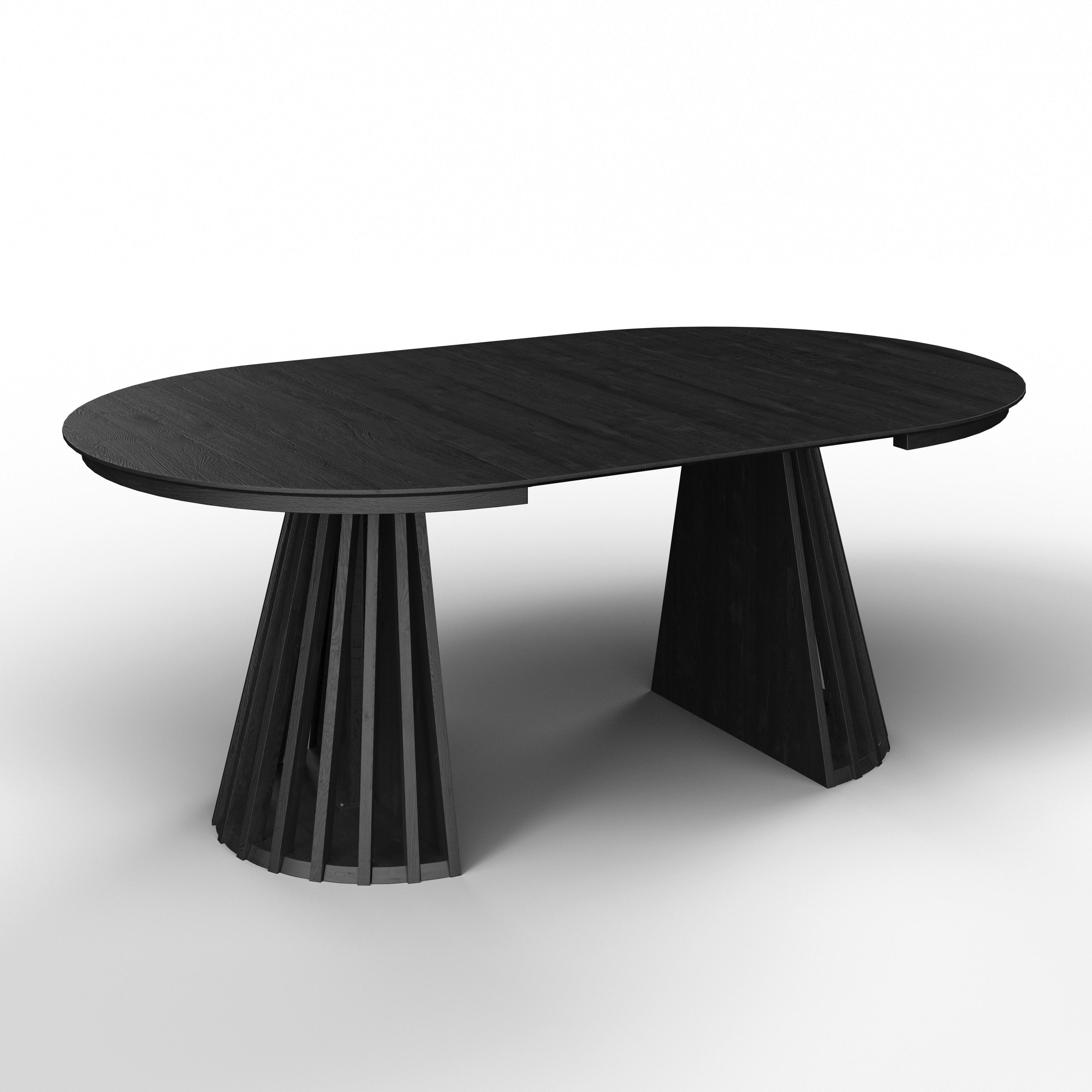 Výsuvný stôl ENNIO 120 - černá, Moderní, dřevo/kompozitní dřevo (120-160/76/120cm) - Bessagi Home