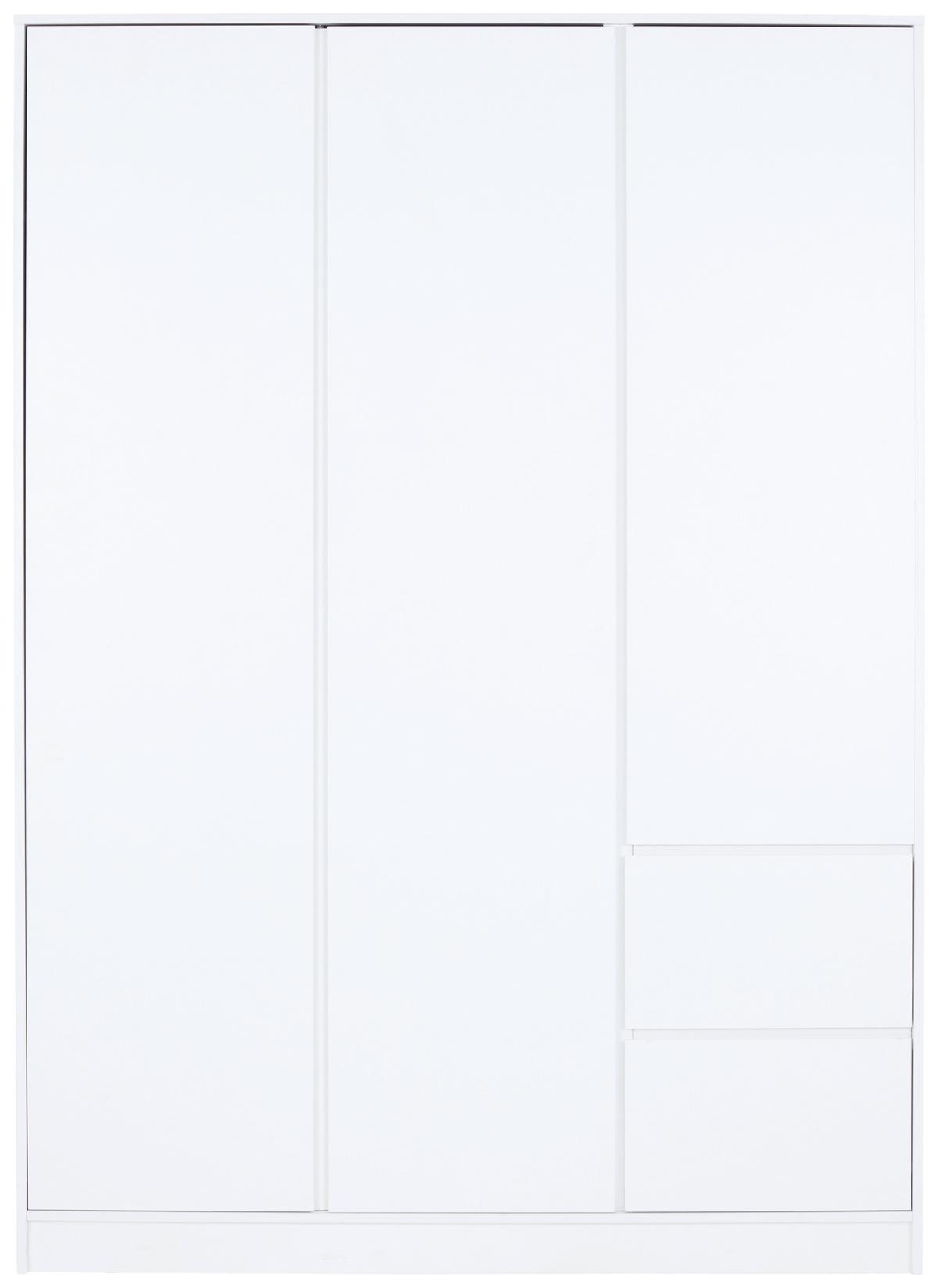 Drehtürenschrank 146,8cm Basit Weiß Dekor - Weiß, KONVENTIONELL, Holzwerkstoff (146,8/205,5/56,6cm)
