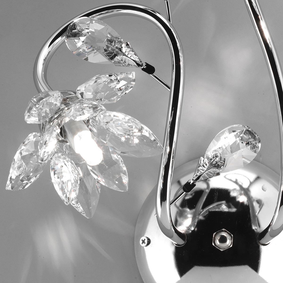 Wandleuchte 4773/Ap2 - Chromfarben, KONVENTIONELL, Glas/Metall (25/35cm)