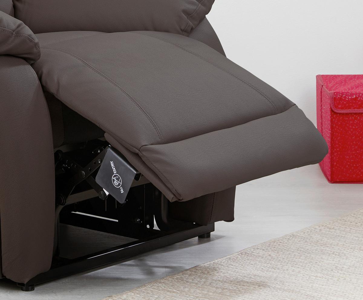 Fernsehsessel Elektrisch Mario Lederlook Braun - Schwarz/Braun, KONVENTIONELL, Kunststoff/Textil (89/107-79/94-165cm) - James Wood