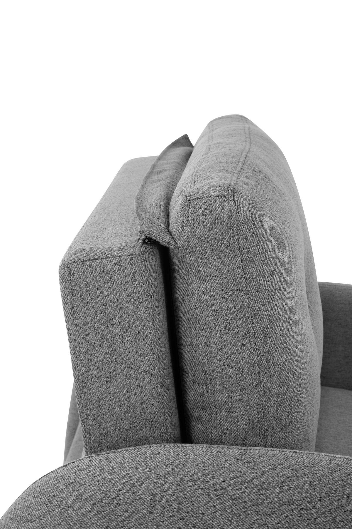 Fekvőfotel Cosmo - sötétszürke, Design, textil (102/94/95cm) - Livetastic