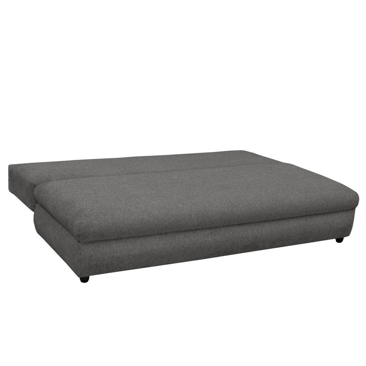Schlafsofa Olso Dunkelgrau, Lf: 200x140 Cm - Dunkelgrau/Schwarz, Trend, Holz/Kunststoff (205/72/100cm)