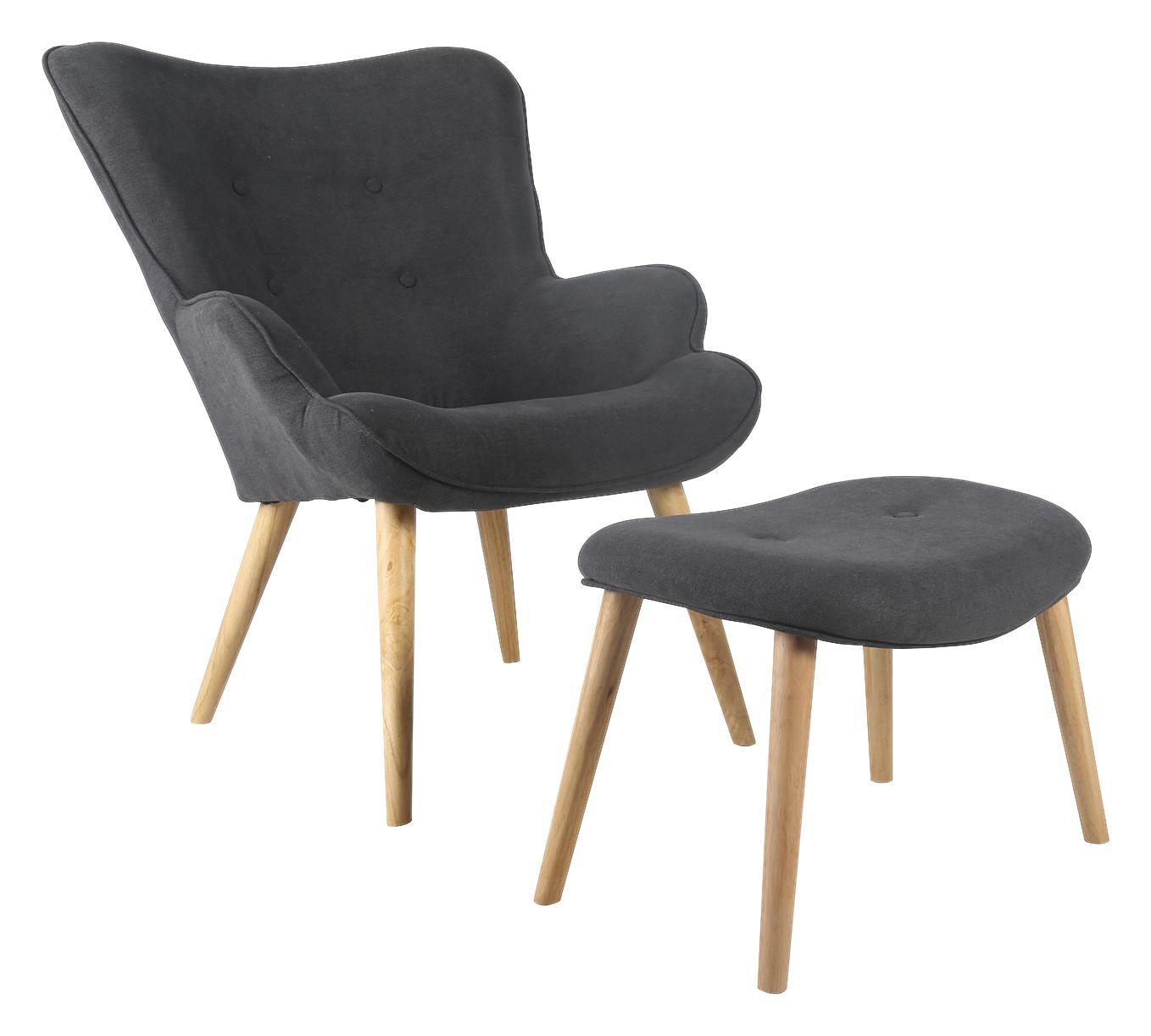 Fernsehsessel Relax B: 73 cm - Eichefarben/Dunkelgrau, MODERN, Holz/Textil (73/92/80cm) - Ombra