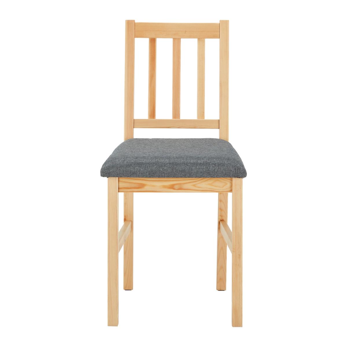 Sada židlí 2ks NICOLAS šedá - barvy borovice/šedá, Moderní, dřevo/textil (41/85/45cm) - PBJ