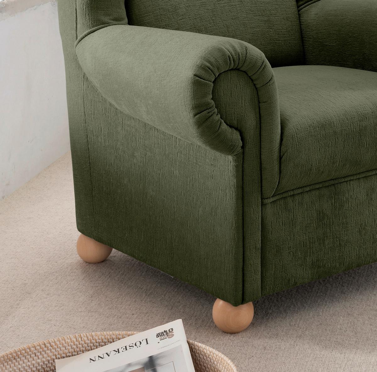 Ohrensessel Torello Grün B: 92cm - Wildeiche/Grün, KONVENTIONELL, Textil (92/102/89cm) - Livetastic