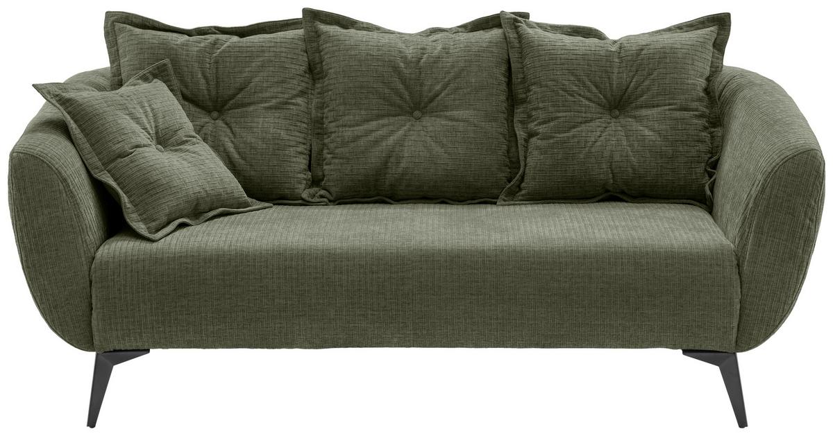 2,5-Sitzer Baggio Olivgrün B: 196 cm - Schwarz/Olivgrün, MODERN, Textil (196/94/103cm) - Livetastic