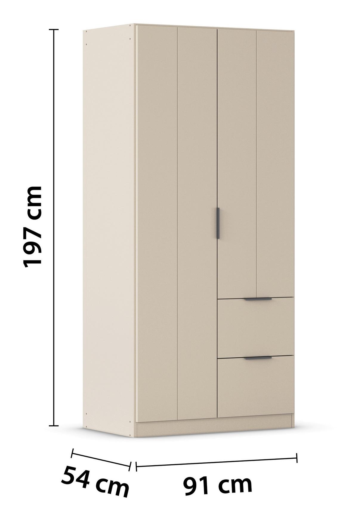 DREHTÜRENSCHRANK Ella Champagner B: 91cm - Champagner, MODERN, Holzwerkstoff (91/197/54cm) - Rauch Möbel
