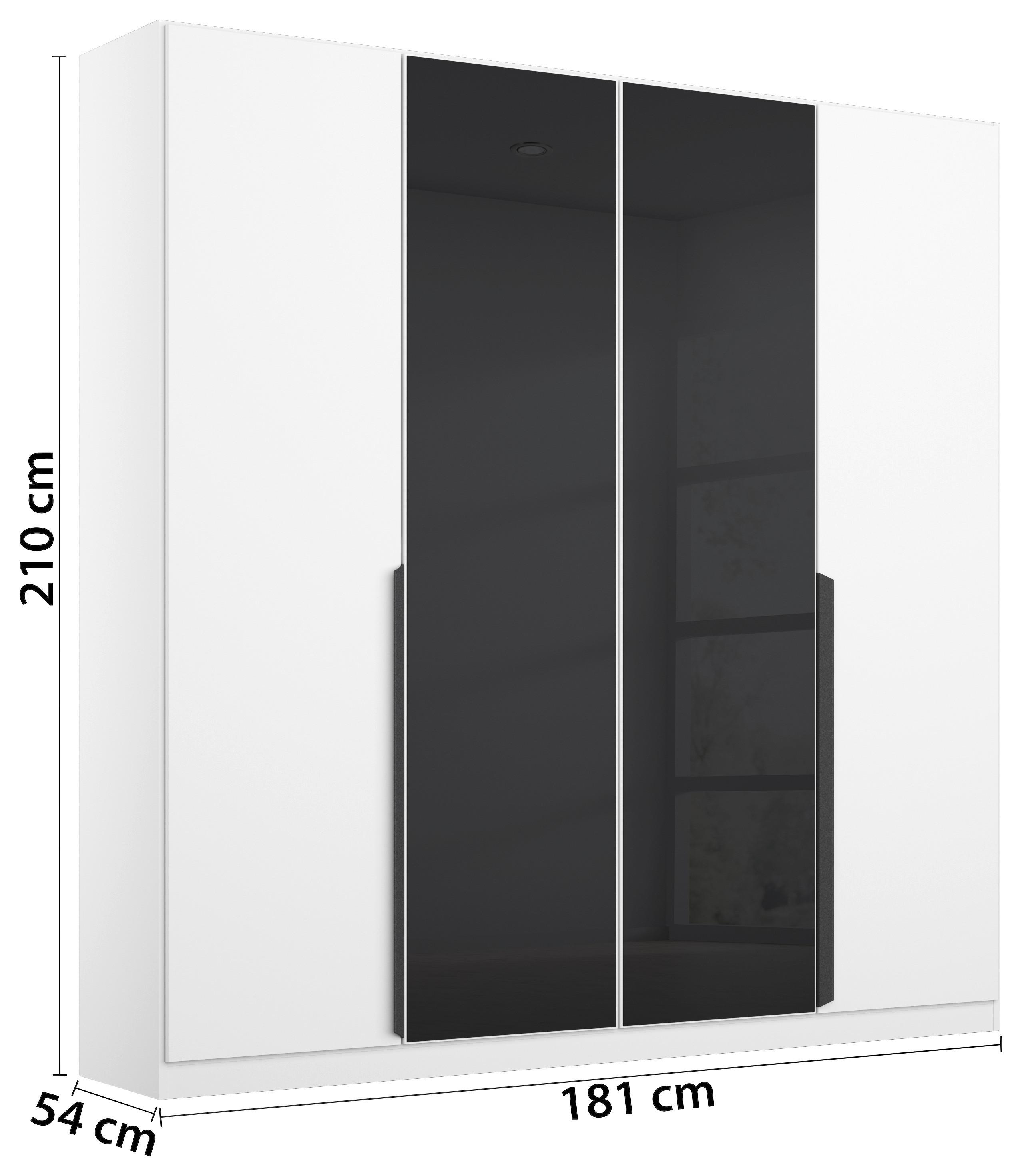 Drehtürenschrank Artemis 181 cm Anthrazit/Weiß - Anthrazit/Weiß, MODERN, Glas/Holzwerkstoff (181/210/54cm) - Rauch Möbel