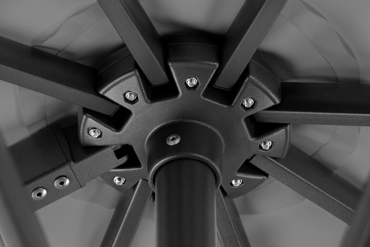 Ampelschirm Rhodos Twist BxHxT: 322x276x350 cm Anthrazit - Anthrazit, Basics, Textil/Metall (322/276/350x260cm) - Schneider