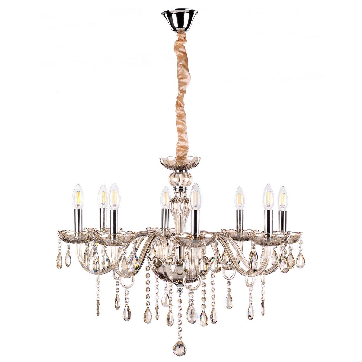 Kronleuchter 809/8 Linda - Bernsteinfarben, KONVENTIONELL, Glas/Metall (70/110cm)