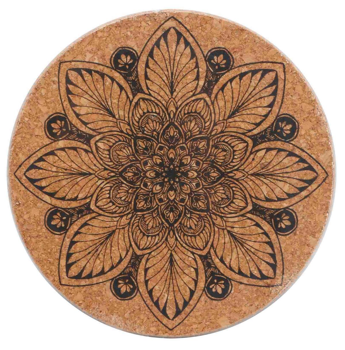 Topfuntersetzer Rund Aus Kork Enjoy D: 20 cm - Schwarz/Naturfarben, MODERN, Holz (20/1,2cm) - Luca Bessoni