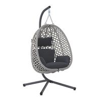 Függőfotel Tiffany - sötétszürke, Modern, műanyag/textil (94/197/68cm) - Beldano