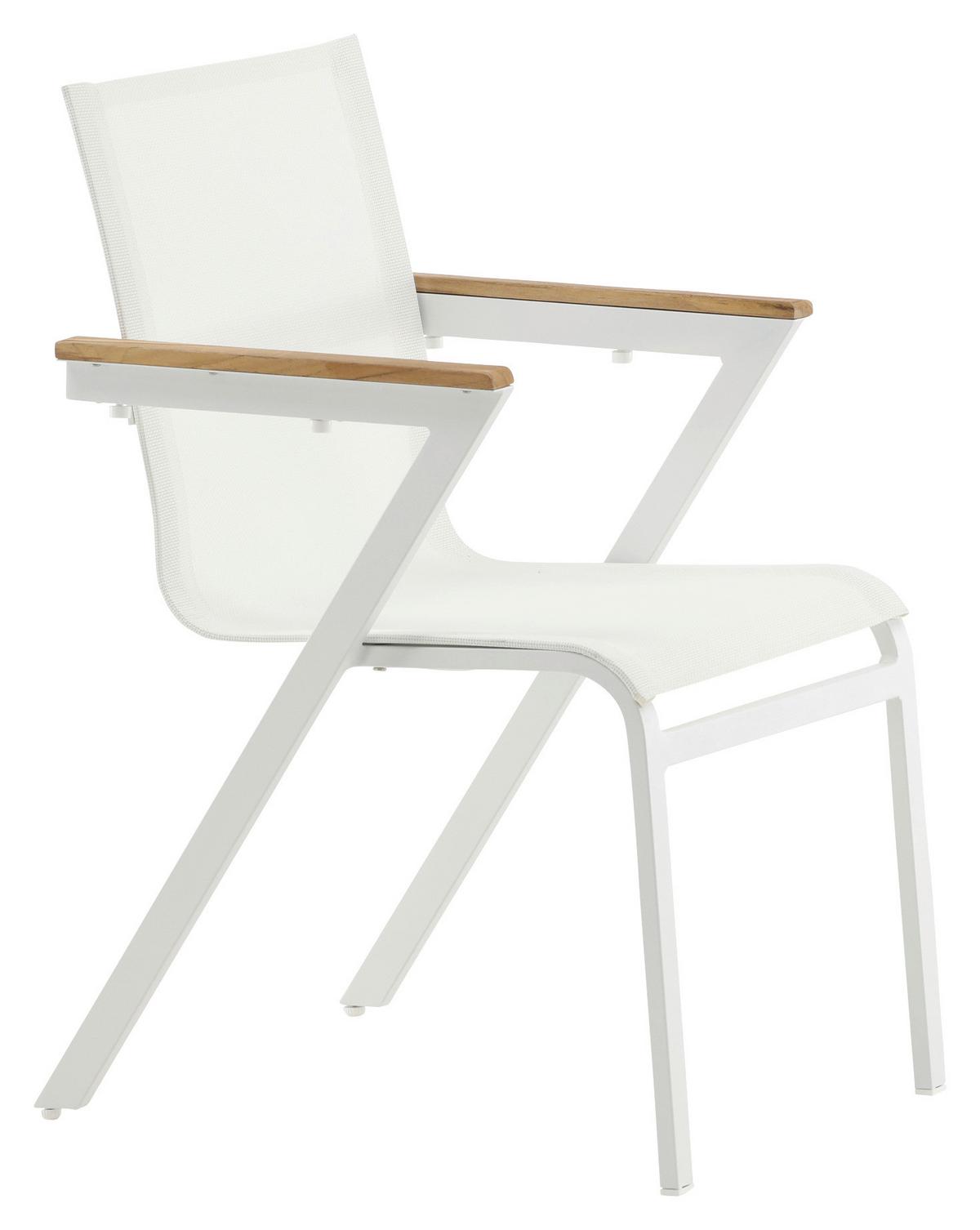 Gartensessel Stapelbar Mexico Aluminium - Weiß, KONVENTIONELL, Holz/Metall (57/87/61cm) - Gardenson