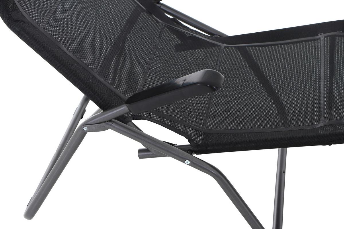 Sonnenliege J40968 Stahl Klappbar - Anthrazit/Schwarz, MODERN, Textil/Metall (72,5/103,5/144cm) - Siena Garden