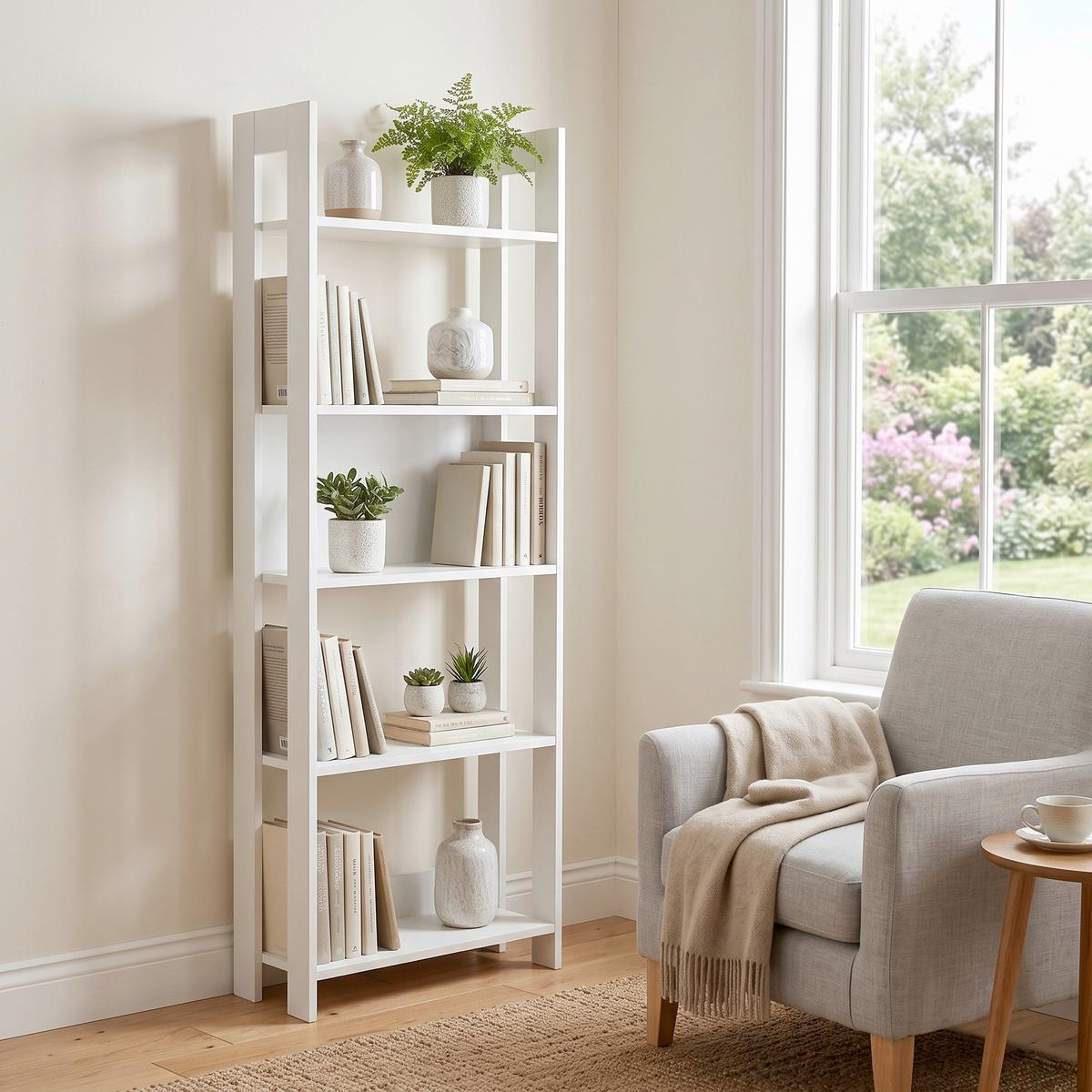 REGAL Country Weiß B: 64 cm - Weiß, Design, Holzwerkstoff (64/180/30cm) - Livetastic