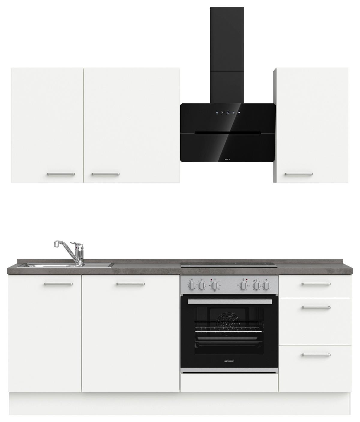 KÜCHENLEERBLOCK TOUCH HIGH - LINE, H5 RECHTS - Weiß/Grau, MODERN, Holzwerkstoff (210cm) - Nobilia