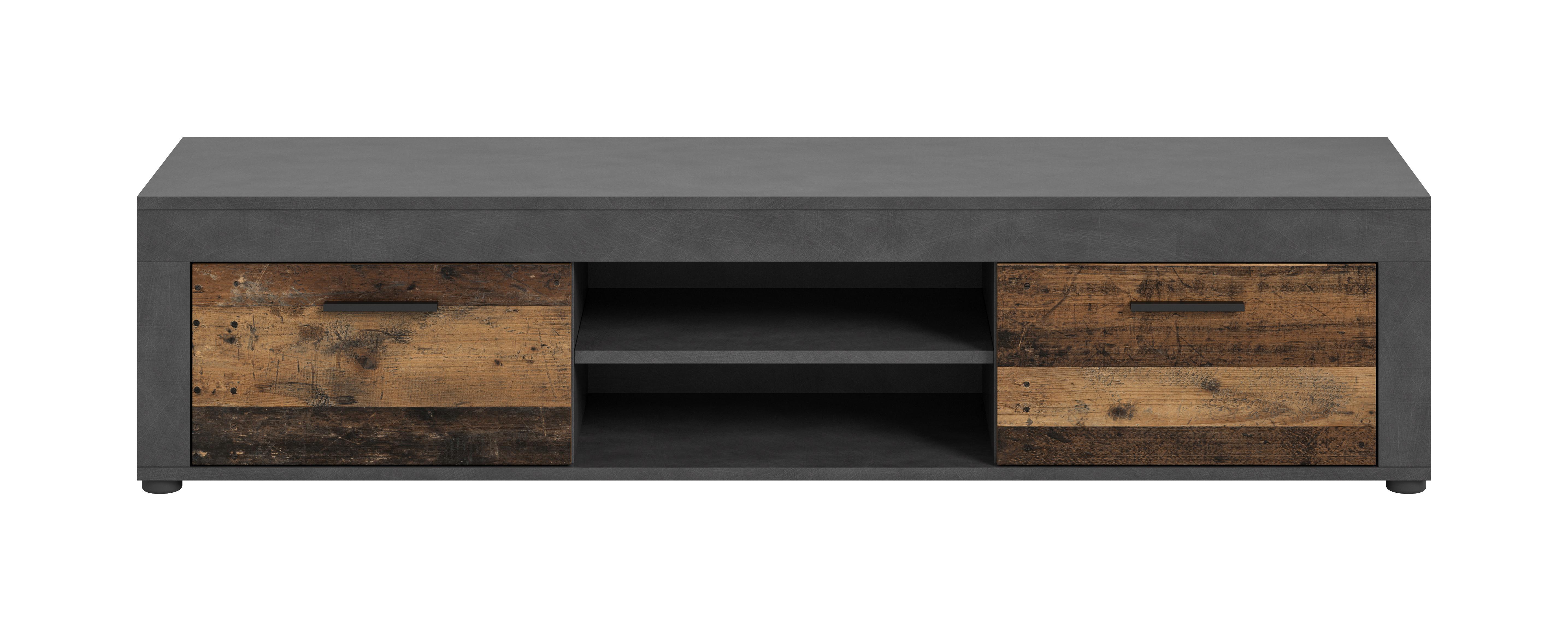 Lowboard Jam Anthrazit/naturfarben B: 160cm - Anthrazit/Schwarz, Design, Holzwerkstoff (160/37/40cm) - MID.YOU