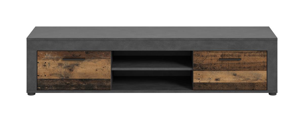 Lowboard Jam Anthrazit/naturfarben B: 160cm - Anthrazit/Schwarz, Design, Holzwerkstoff (160/37/40cm) - MID.YOU