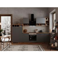 Küchenzeile Economy Mit Geräten 310 cm Grau/Wildeiche - Wildeiche/Grau, Basics, Holzwerkstoff (310cm) - Respekta
