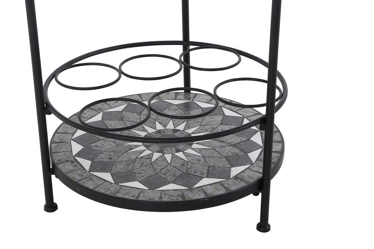 Gartentisch Metall/Keramik L 42 cm - Schwarz, KONVENTIONELL, Keramik/Metall (42/42/74cm) - Siena Garden