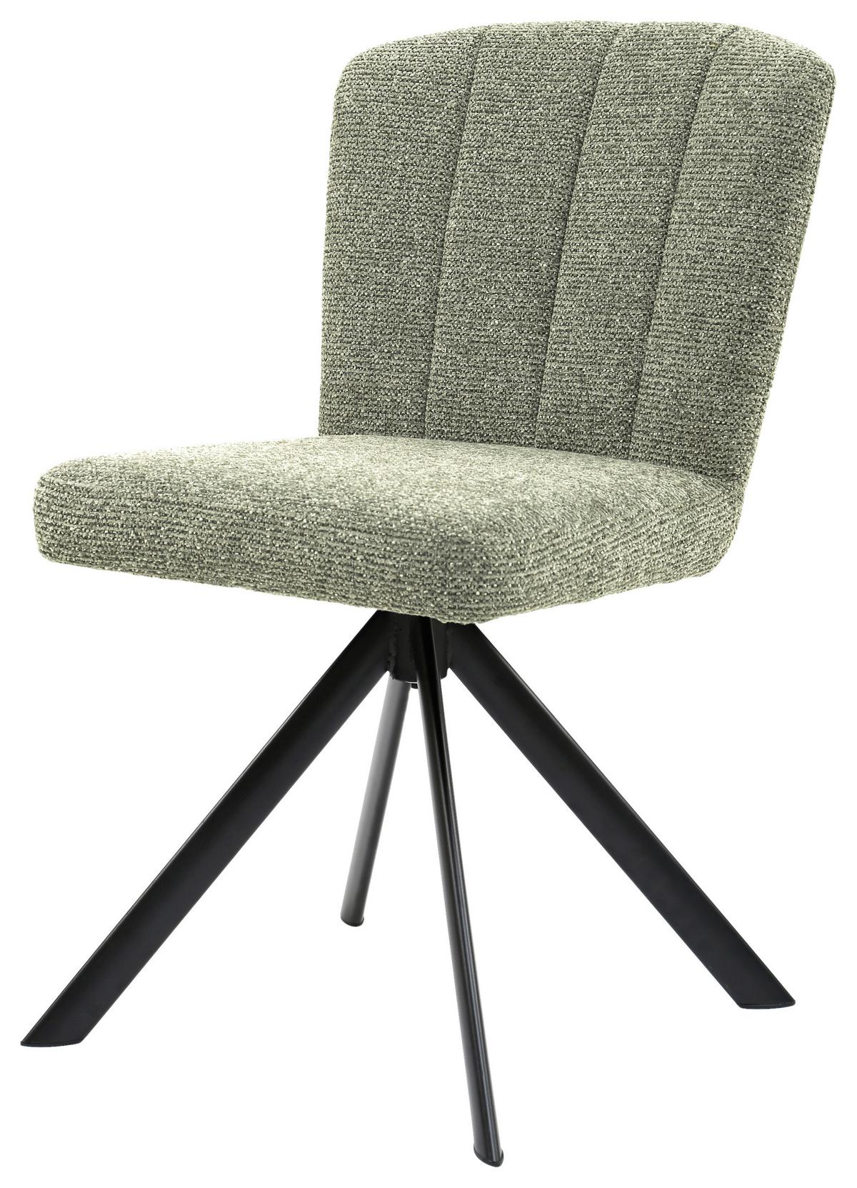 Otočná stolička NORA zelená - čierna/zelená, Modern, kov/drevo (52/87/64cm) - Premium Living