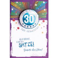 BILLETT GEBURTSTAG ZAHL 30 - Multicolor, Basics, Papier/Kunststoff (12/18/2cm)