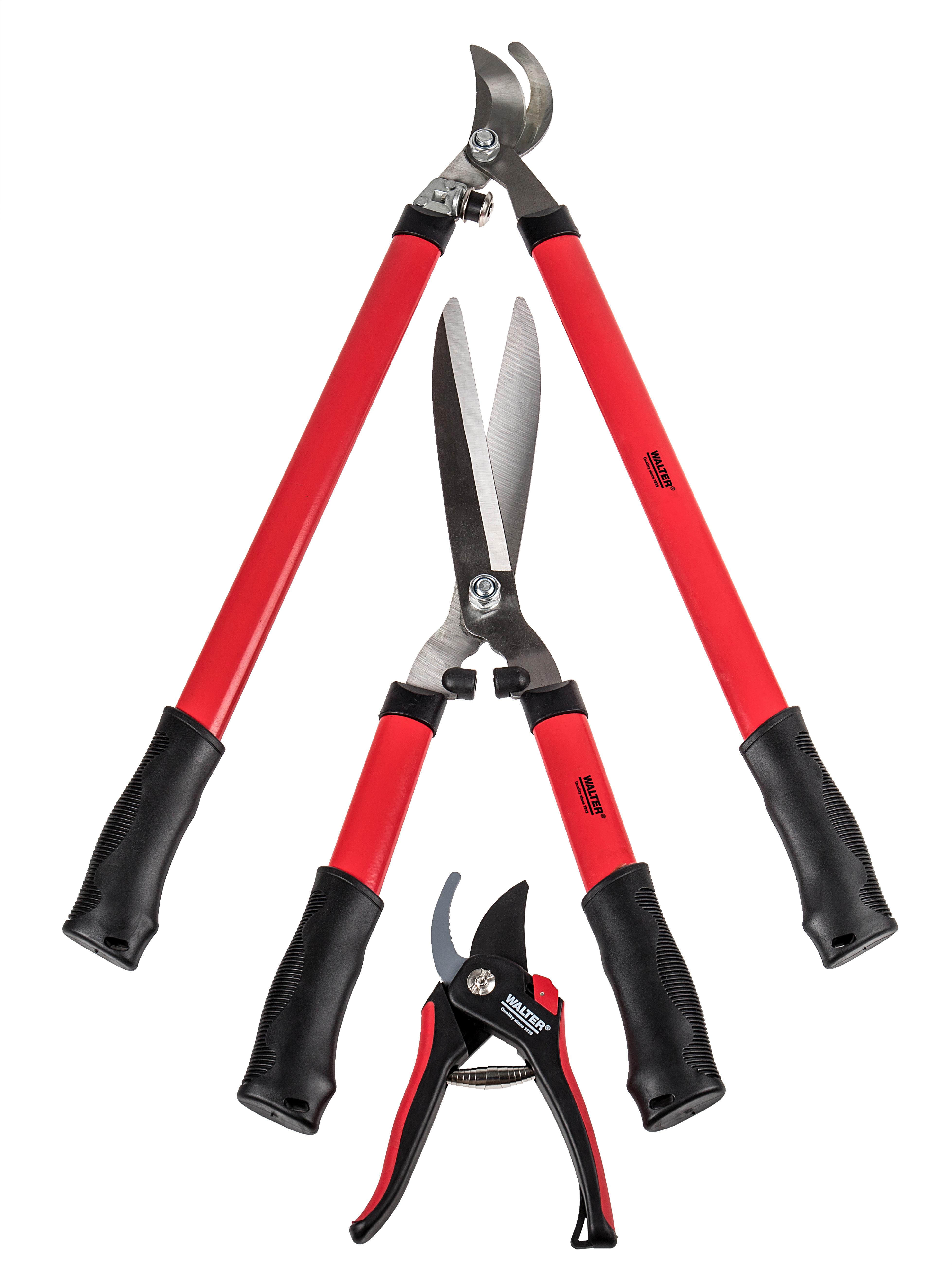 Gartenscherenset 3teilig - Rot/Schwarz, Basics, Kunststoff/Metall (33,5/73/8cm)
