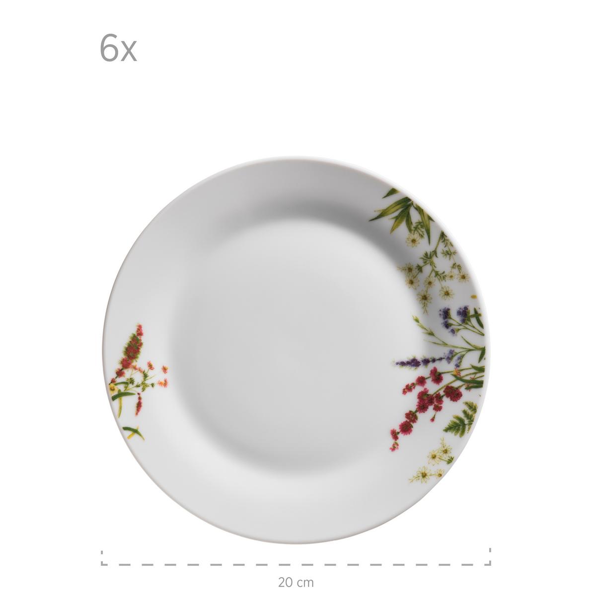 Tafelservice Herbal Garden 6 Personen 18-Teilig Weiß - Weiß, Basics, Keramik - Mäser
