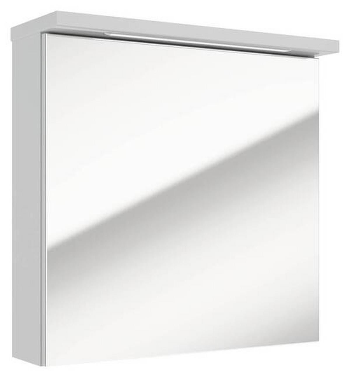 Spiegelschrank Rima Mit Led 1 Tür BxHxT: 61x60x20 cm - Weiß, Basics, Glas/Holzwerkstoff (61/60/20cm) - MID.YOU