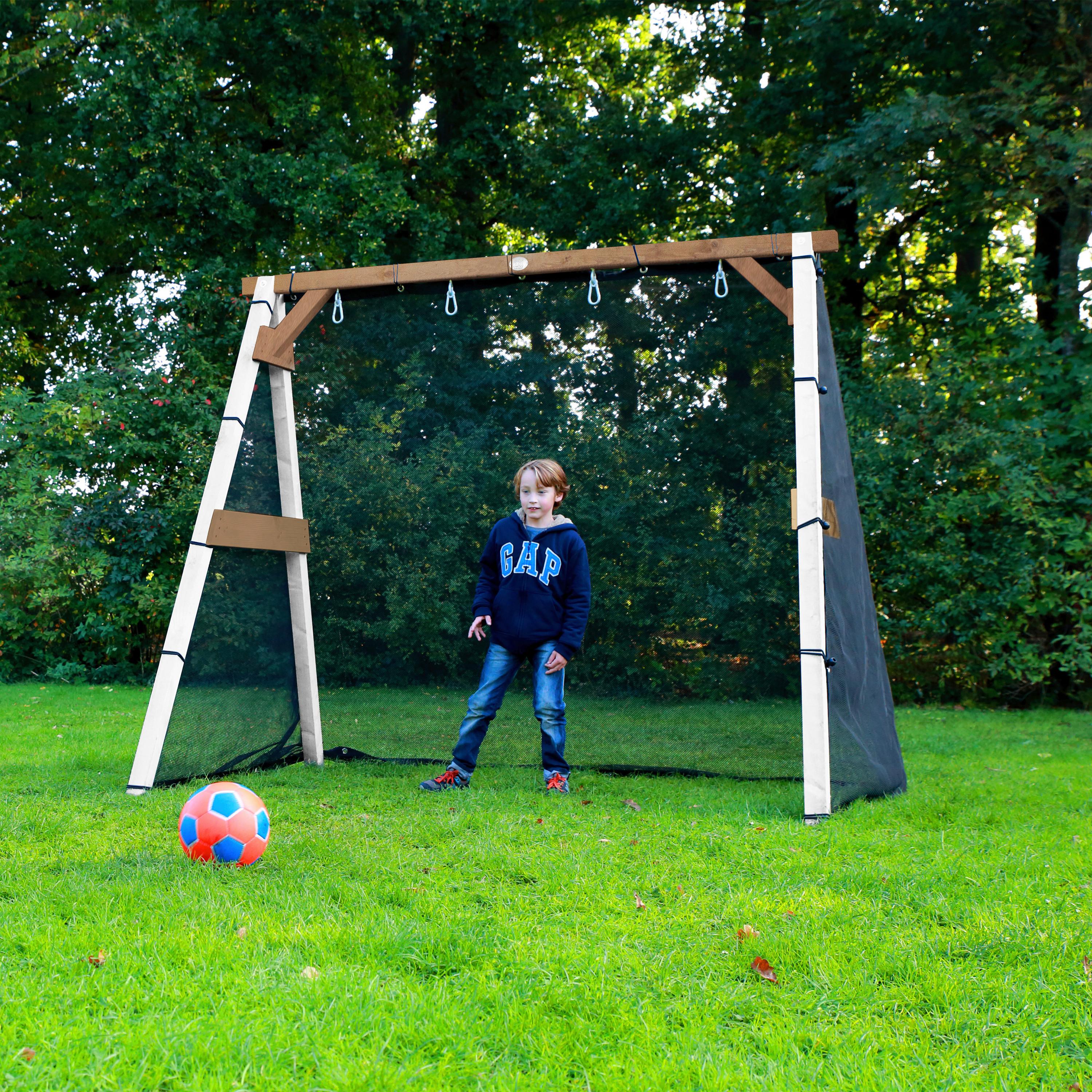Fußballtor A030.210.02 - Braun/Weiß, KONVENTIONELL, Holz (254/207/160cm) - Ambia Garden