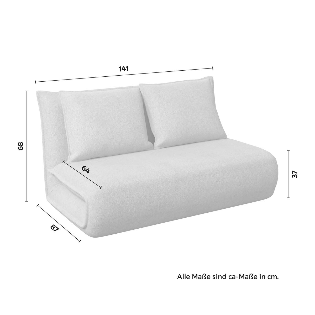 Rozkládací pohovka MACY, béžová, max. 240 kg - béžová, Moderní, kov/textil (141/68/87cm) - Bessagi Home