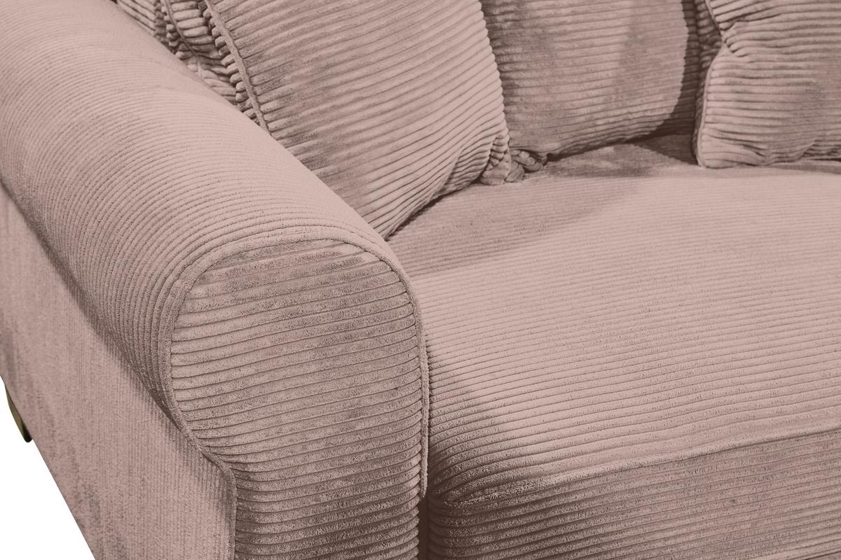 2-Sitzer-Sofa Mit Schlaffunktion Maureen B:250cm - Schwarz/Rosa, KONVENTIONELL, Textil (250/95/125cm) - MID.YOU