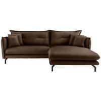 Ecksofa Lava Braun S: 255x180cm - Schwarz/Braun, MODERN, Textil (255/180cm) - Livetastic