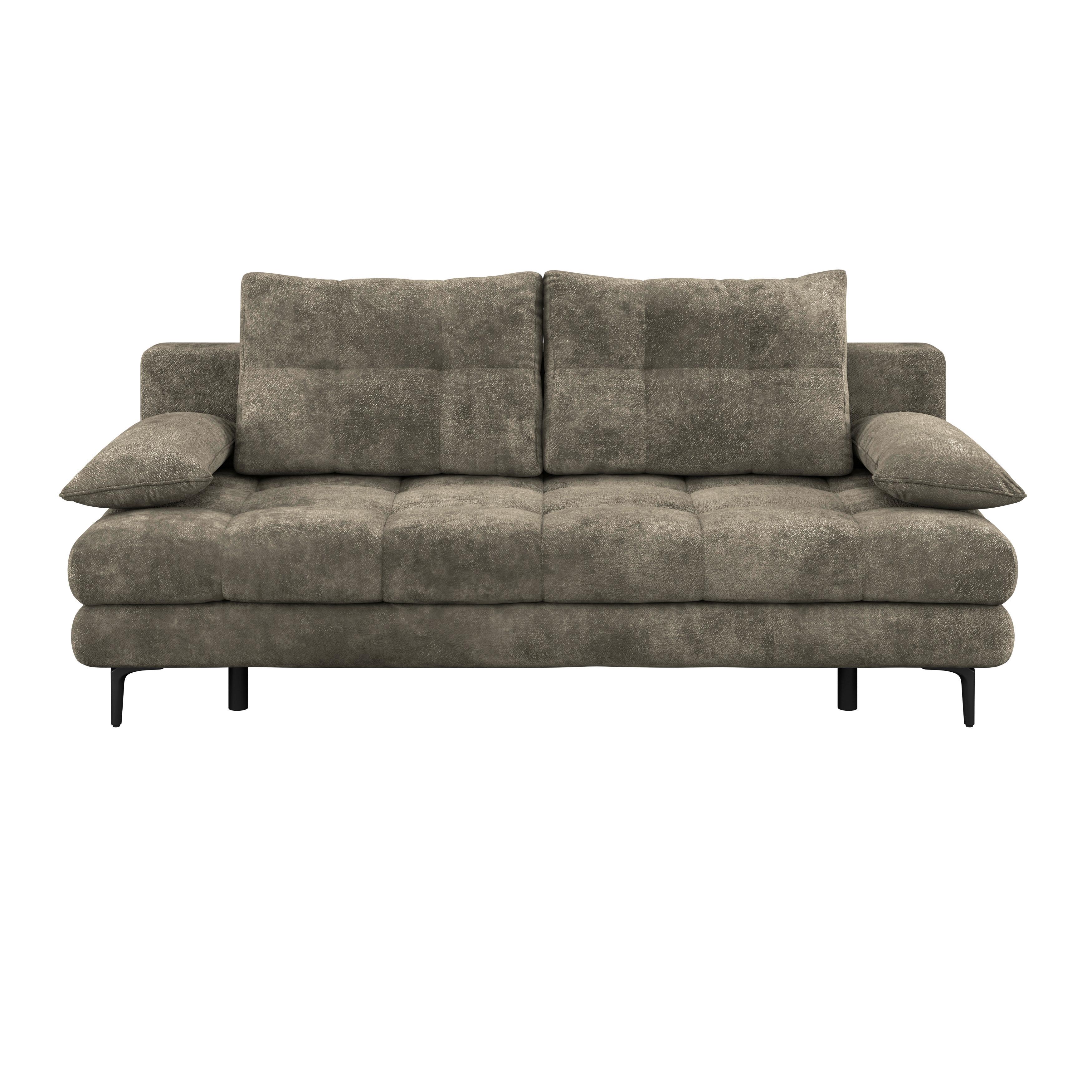Schlafsofa Perla Mokka B: 203 cm - Schwarz/Mokka, KONVENTIONELL, Textil (203/94/96cm)