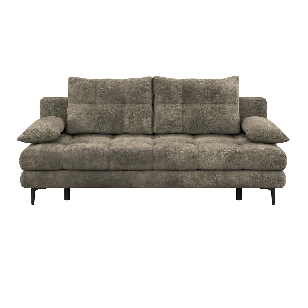 Schlafsofa Perla Mokka B: 203 cm - Schwarz/Mokka, KONVENTIONELL, Textil (203/94/96cm)