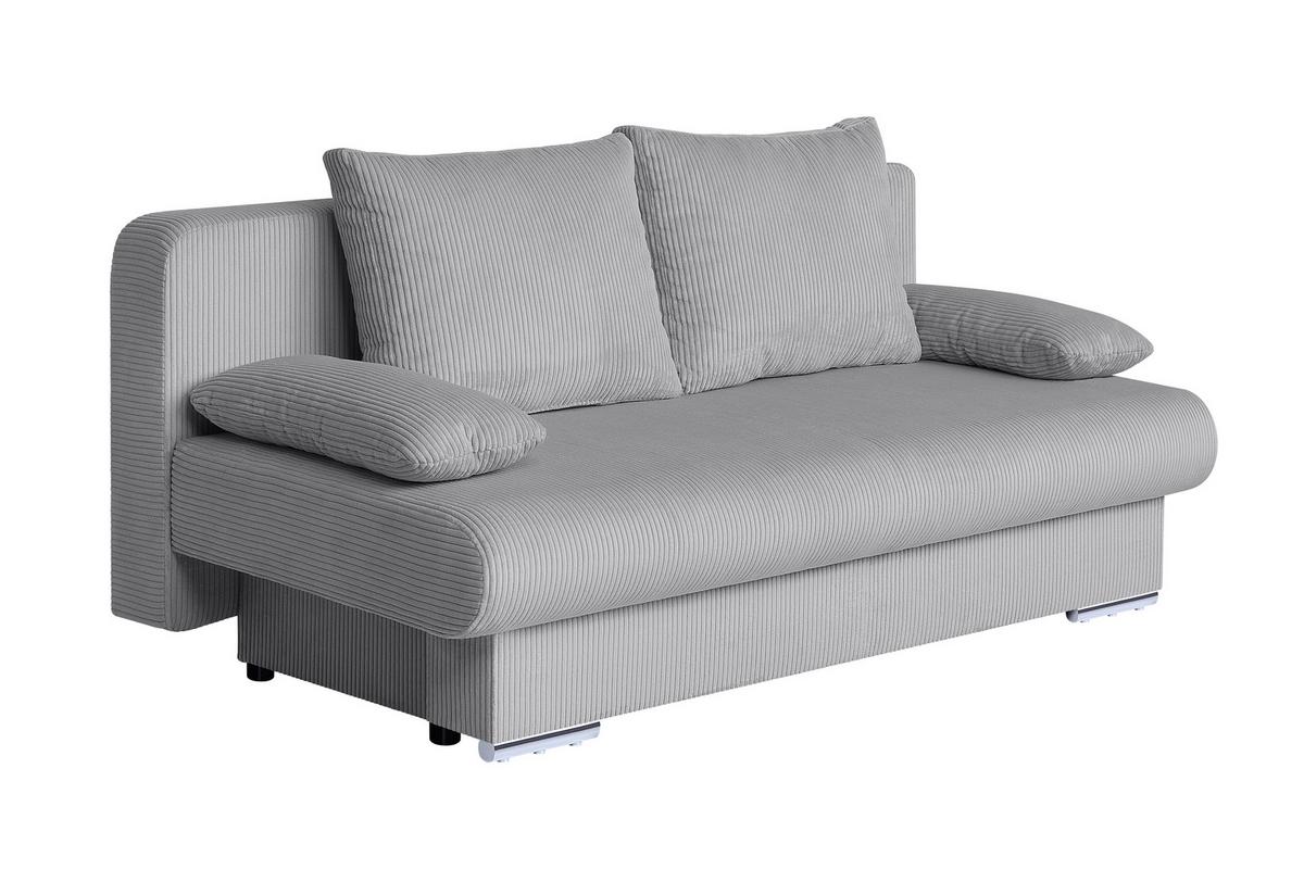 Schlafsofa Bora Hellgrau B: 193 Cm - Chromfarben/Hellgrau, Design, Holzwerkstoff/Textil (193/86/85cm) - P & B