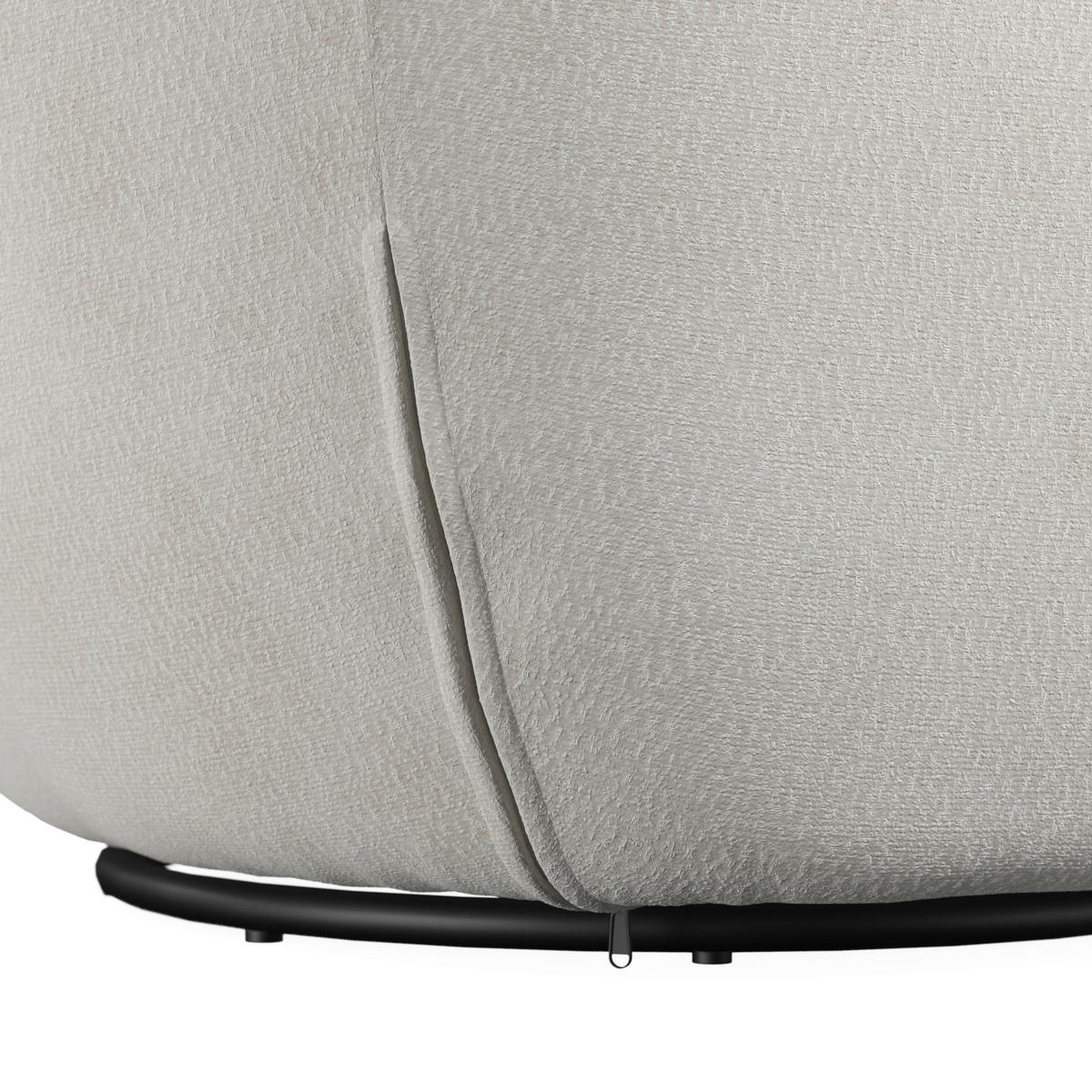 Relaxačné kreslo DORA, biela ženilka - čierna/biela, Modern, kov/drevo (77/74/73cm) - Bessagi Home