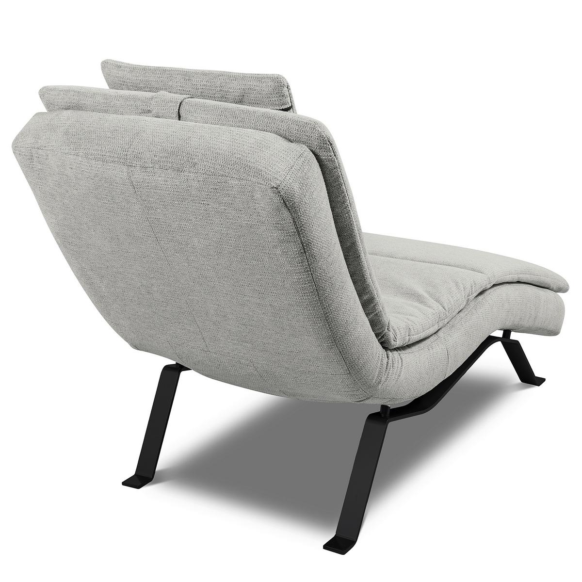 RELAXLIEGE Grau, B: 65 cm - Schwarz/Grau, Design, Leder (65/95/171cm) - Celina Home