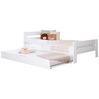 Bett Bennet Weiß Inkl. Zubehör, 90x200 Cm - Weiß/Naturfarben, MODERN, Holz/Textil (90/200cm) - MID.YOU