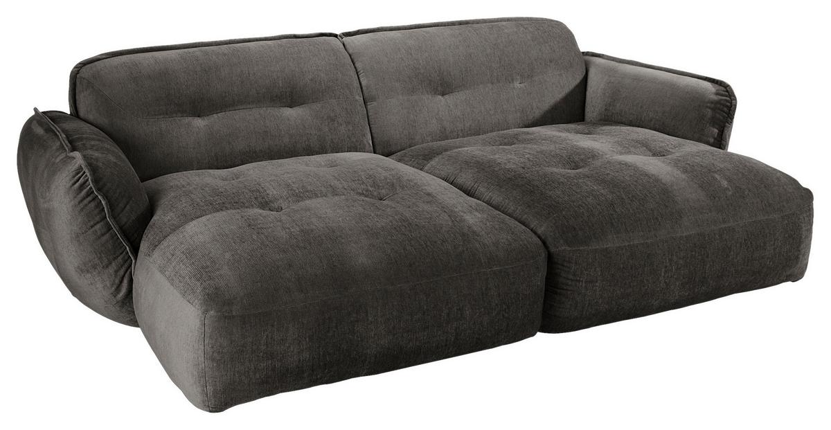 Bigsofa Fluffy, Anthrazit B: 285 Cm - Anthrazit/Schwarz, MODERN, Textil (285/87/184cm) - Trendmanufaktur