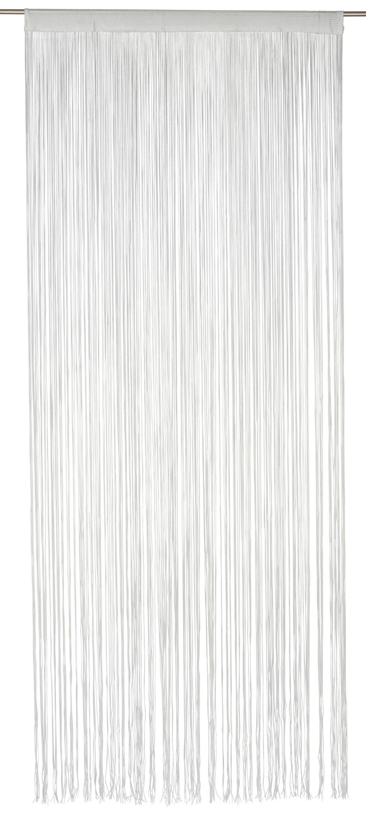 Fadenvorhang + Stangendurchzug Marietta 90x245 cm Weiß - Weiß, KONVENTIONELL, Textil (90/245cm) - Ondega