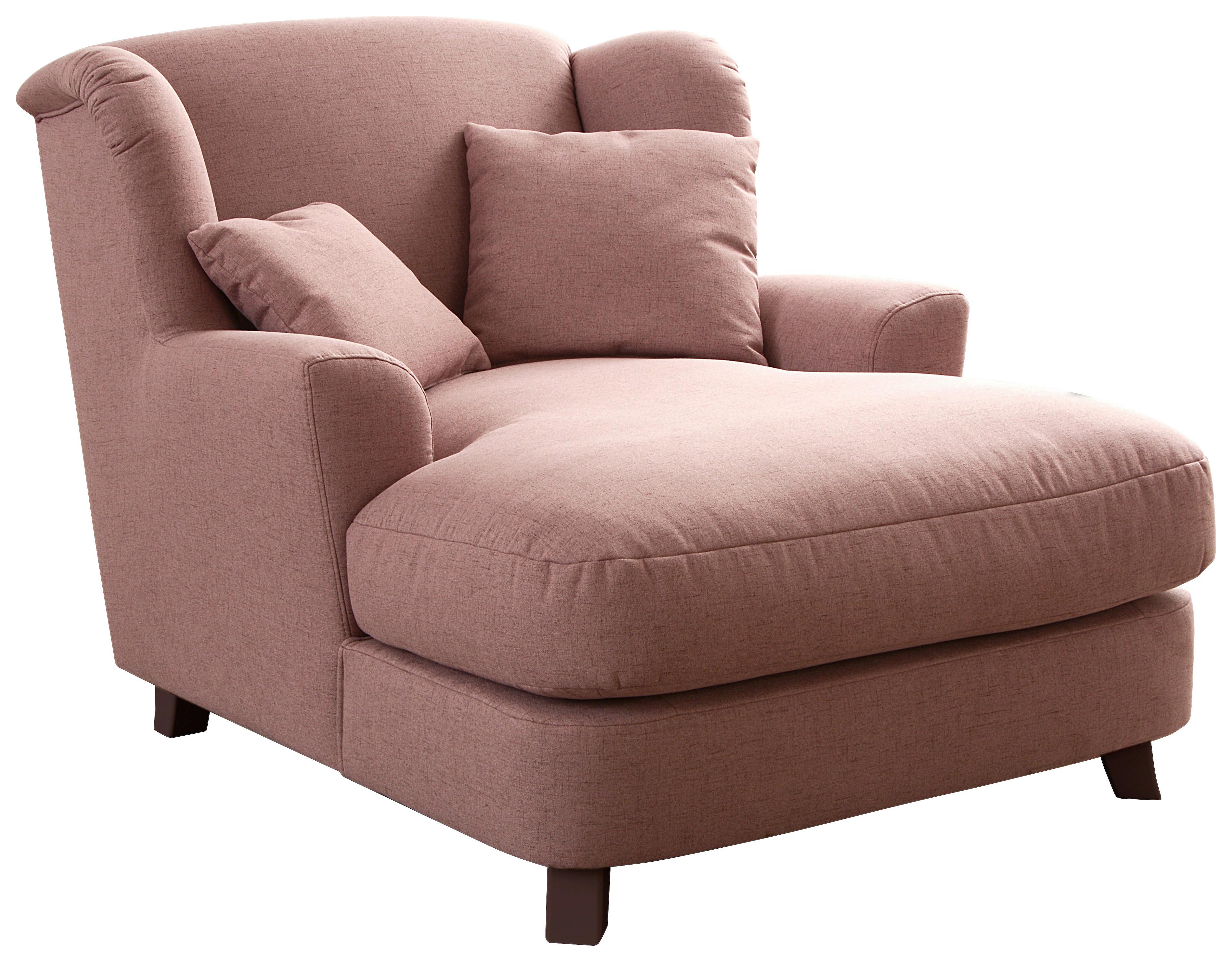 XXXL-Sessel Asado altrosa inkl. Zierkissen, B: 109 cm - Dunkelbraun/Altrosa, MODERN, Textil (109/104/145cm) - Sit & More