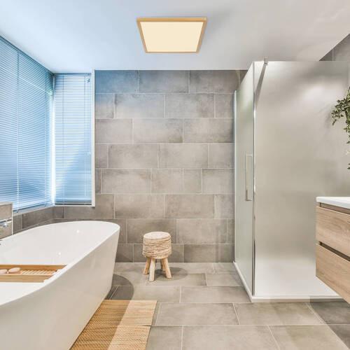 LED-Deckenleuchte 41563-18mm - Messingfarben/Opal, KONVENTIONELL, Kunststoff (29,4/29,4/25cm) - Globo