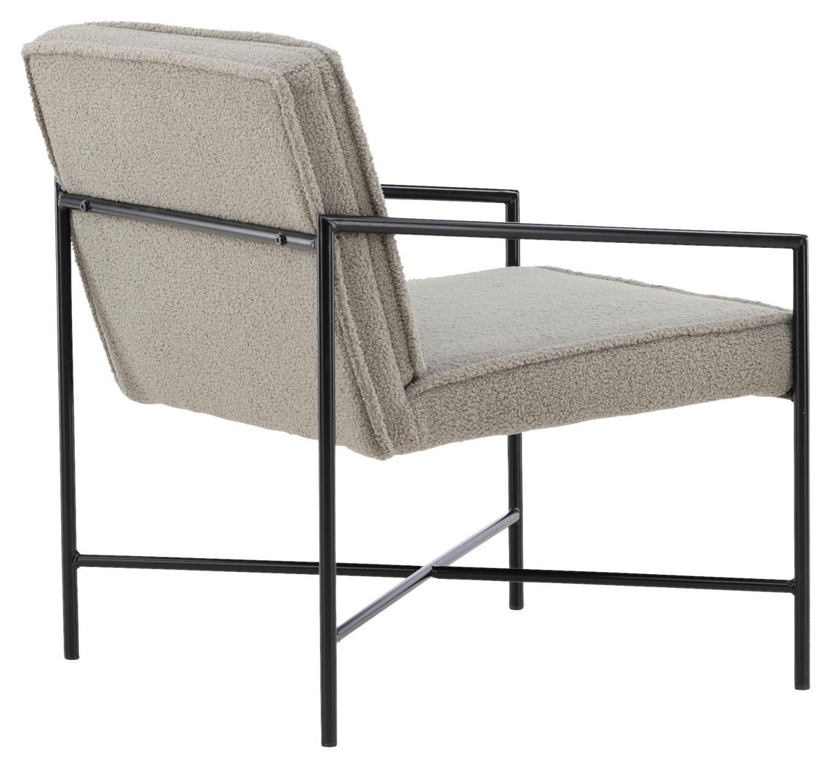 Sessel Rakel - Beige/Schwarz, Design, Textil/Metall (66/78/65cm) - Livetastic